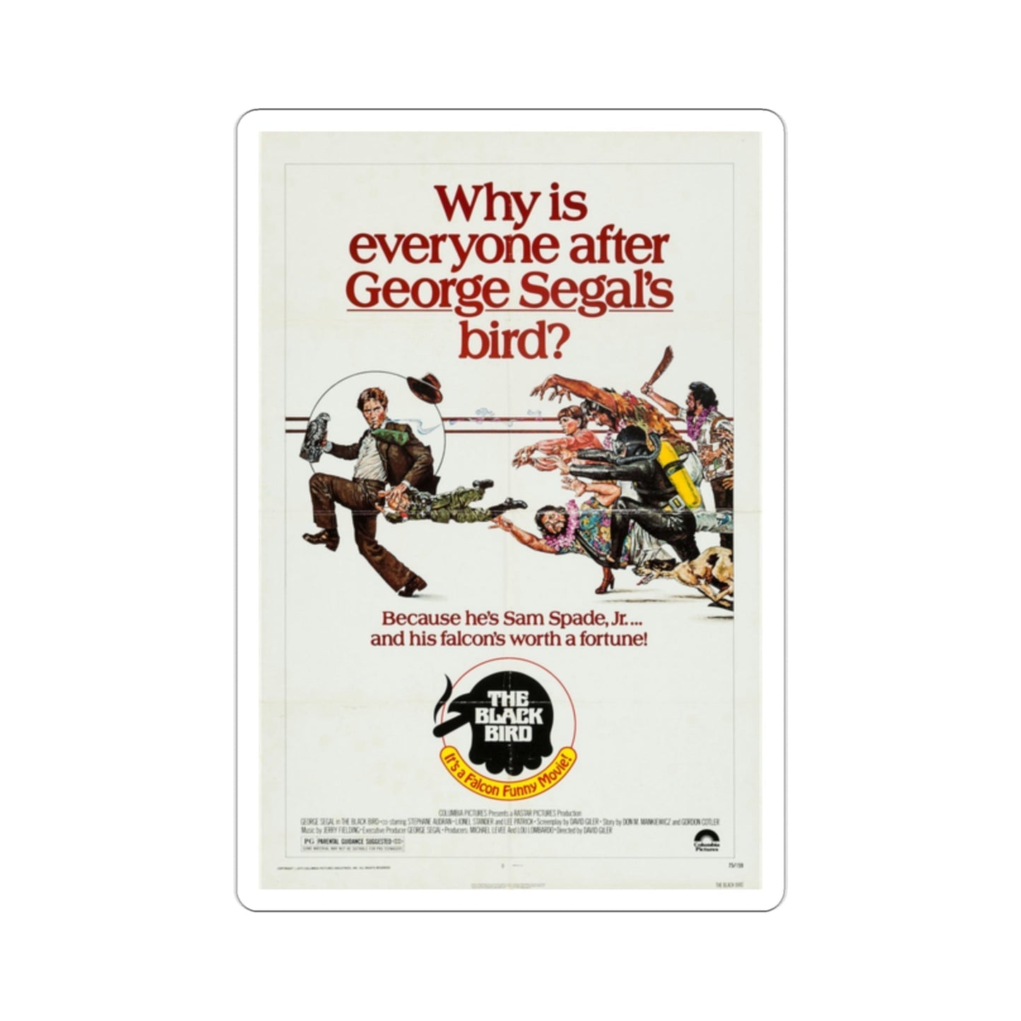 The Black Bird 1975 Movie Poster STICKER Vinyl Die-Cut Decal-2 Inch-The Sticker Space
