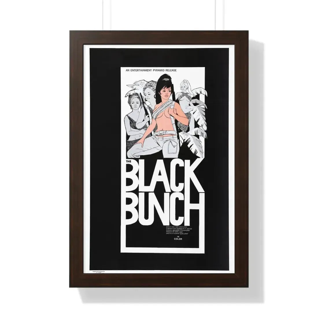 THE BLACK BUNCH 1972 - Framed Movie Poster 16″ x 24″ Walnut - The Sticker Space
