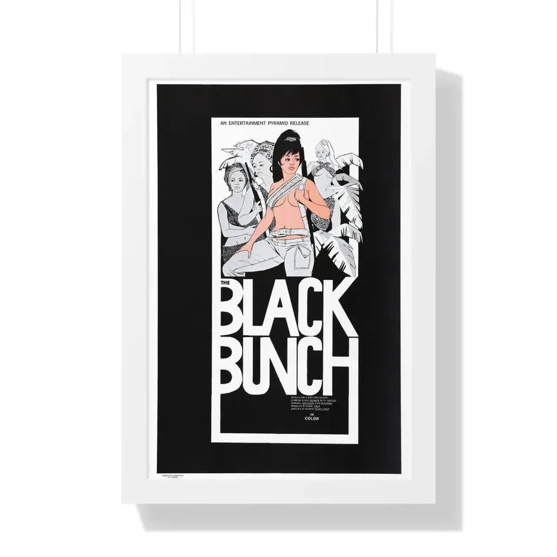 THE BLACK BUNCH 1972 - Framed Movie Poster 16″ x 24″ White - The Sticker Space