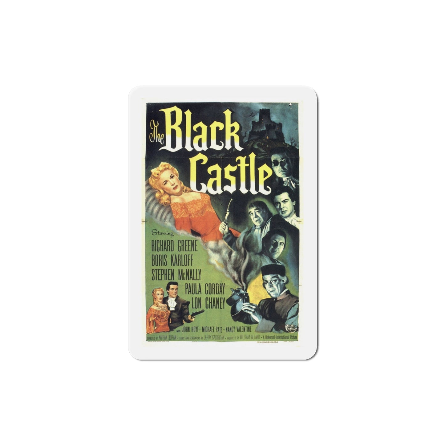 The Black Castle 1952 Movie Poster Die-Cut Magnet-4 Inch-The Sticker Space