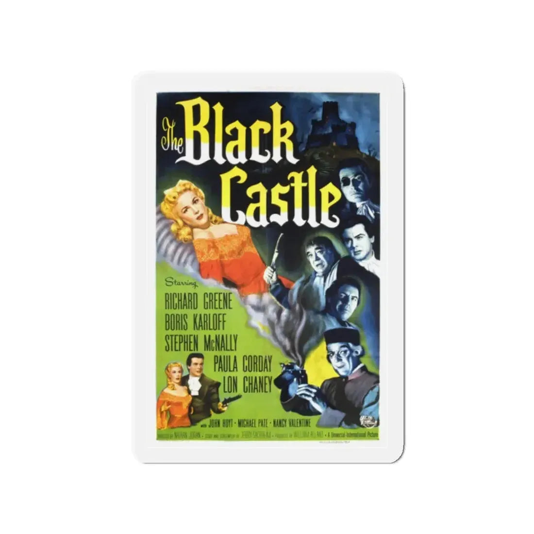 THE BLACK CASTLE 1952 Movie Poster - Refrigerator Magnet 2 Inch Die-Cut - The Sticker Space
