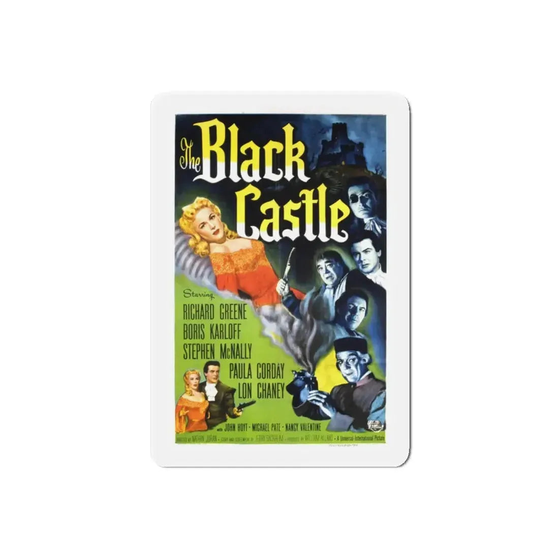 THE BLACK CASTLE 1952 Movie Poster - Refrigerator Magnet 6 Inch Die-Cut - The Sticker Space