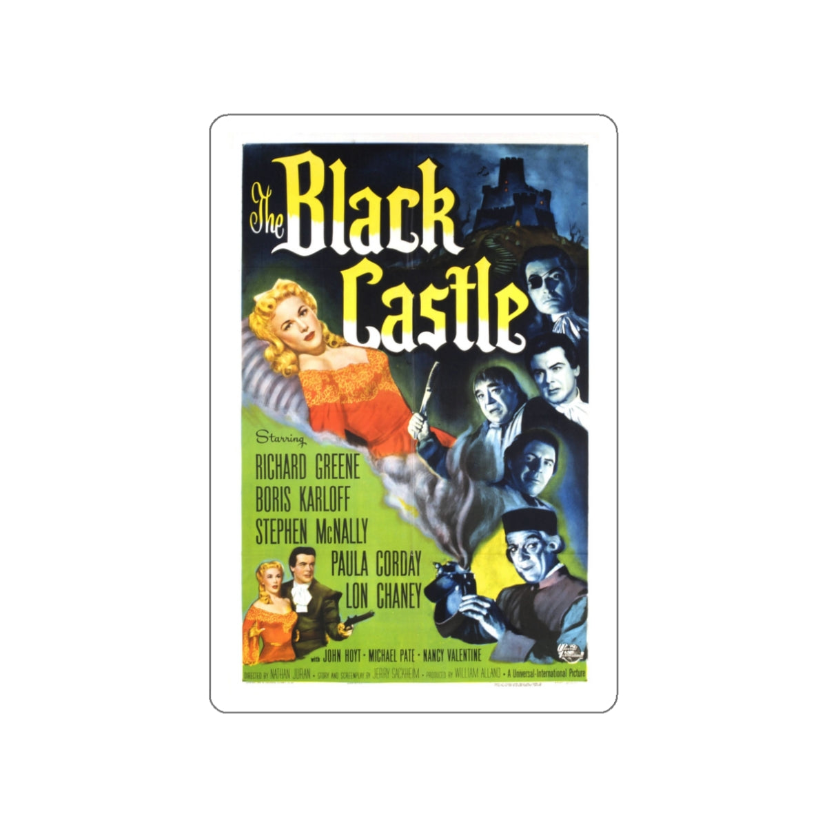 THE BLACK CASTLE 1952 Movie Poster STICKER Vinyl Die-Cut Decal-White-The Sticker Space