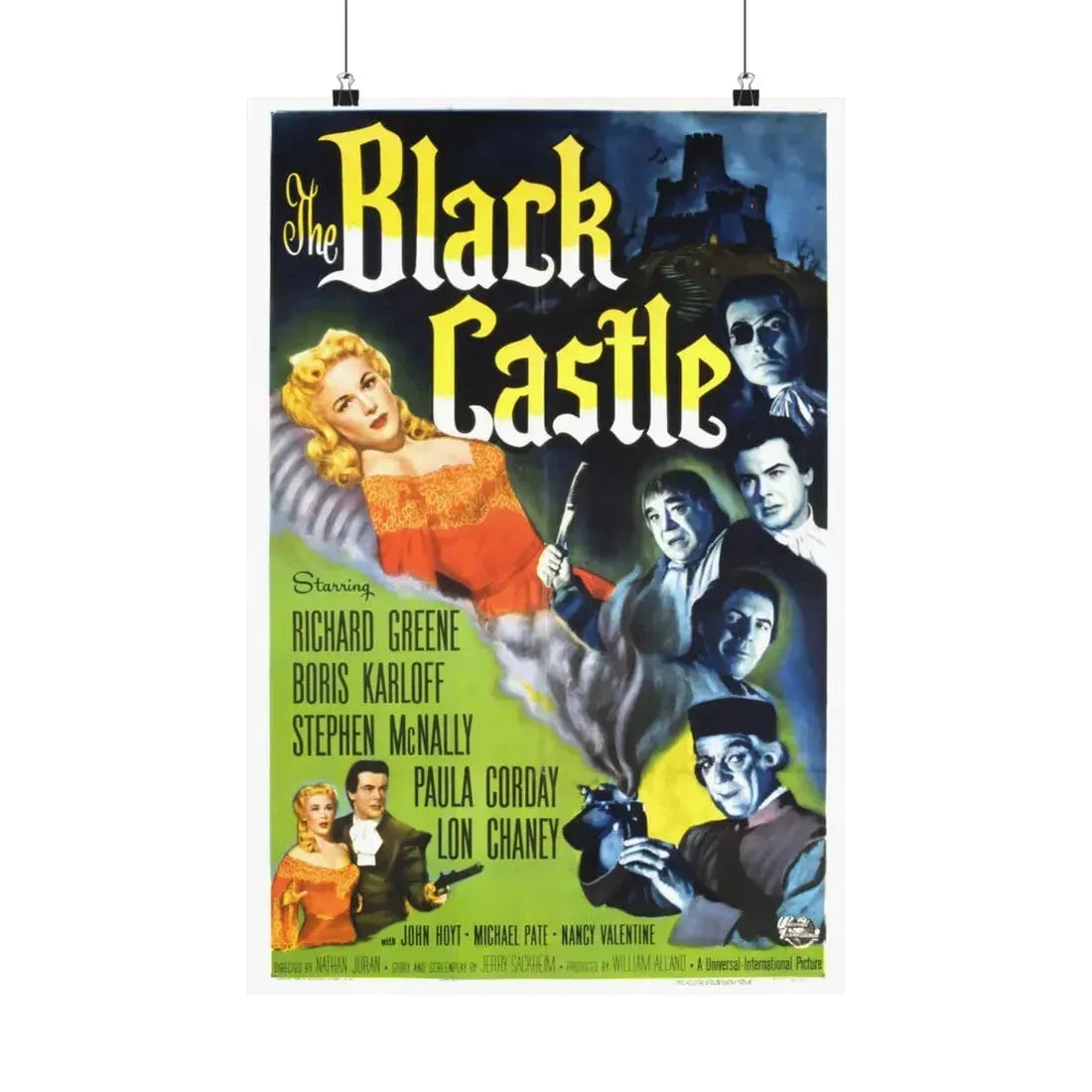 THE BLACK CASTLE 1952 - Paper Movie Poster 16″ x 24″ Matte - The Sticker Space