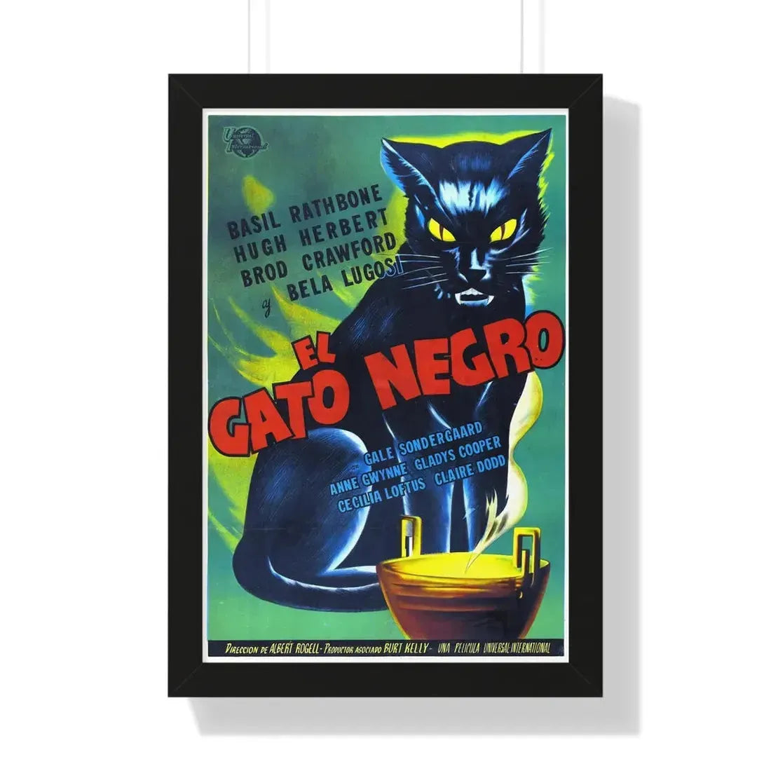 THE BLACK CAT 1941 - Framed Movie Poster 16″ x 24″ Black - The Sticker Space
