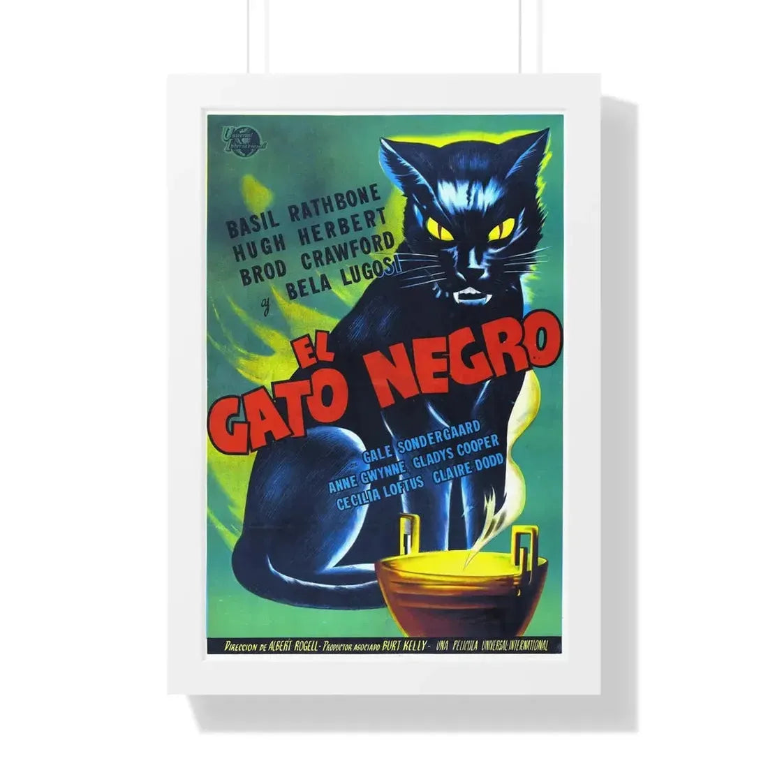 THE BLACK CAT 1941 - Framed Movie Poster 16″ x 24″ White - The Sticker Space
