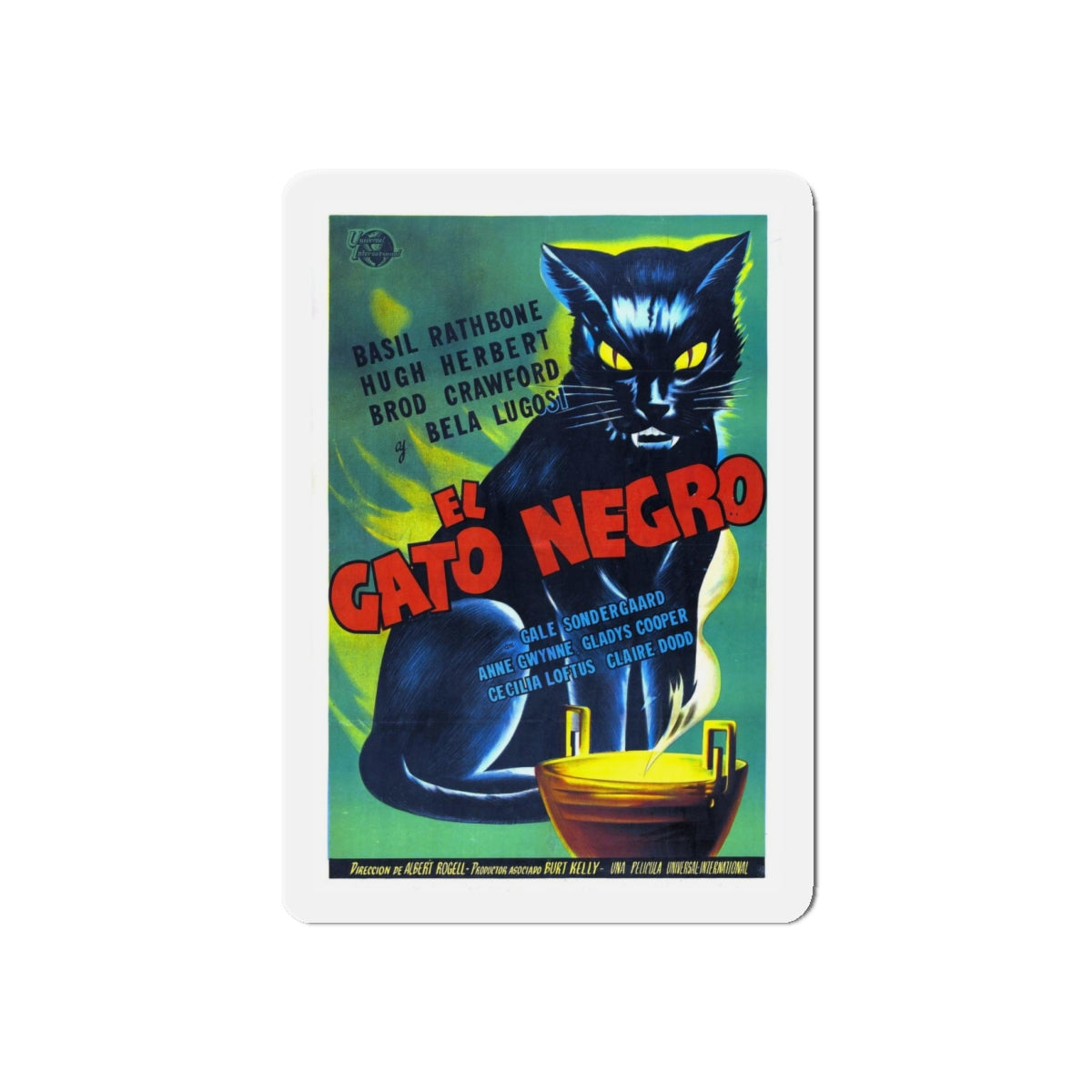 THE BLACK CAT 1941 Movie Poster - Refrigerator Magnet-4" x 4"-The Sticker Space