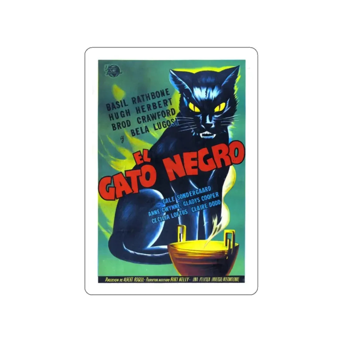 THE BLACK CAT 1941 Movie Poster STICKER Vinyl Die-Cut Decal 2 Inch - The Sticker Space