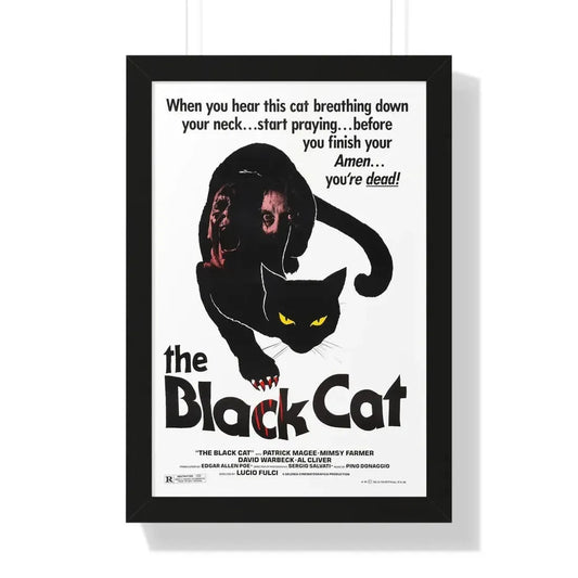 THE BLACK CAT 1981 - Framed Movie Poster 16″ x 24″ Black - The Sticker Space