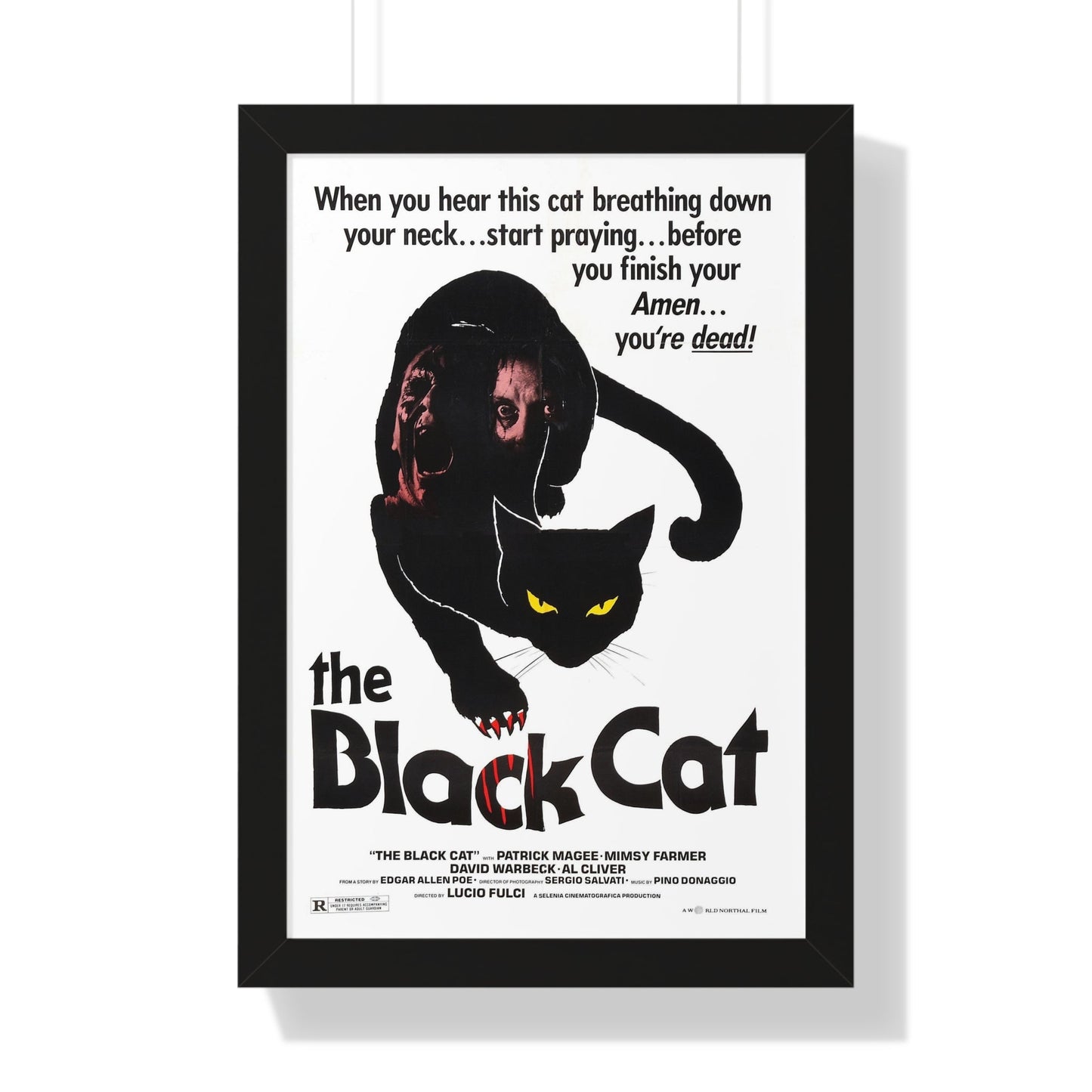 THE BLACK CAT 1981 - Framed Movie Poster-16″ x 24″-The Sticker Space