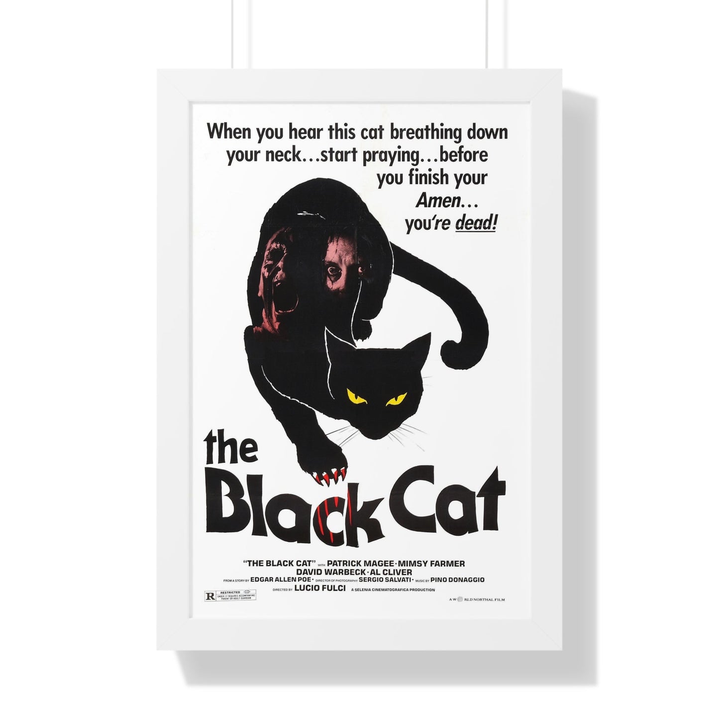 THE BLACK CAT 1981 - Framed Movie Poster-16″ x 24″-The Sticker Space