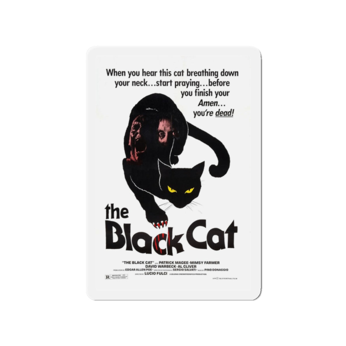 THE BLACK CAT 1981 Movie Poster - Refrigerator Magnet-2" x 2"-The Sticker Space