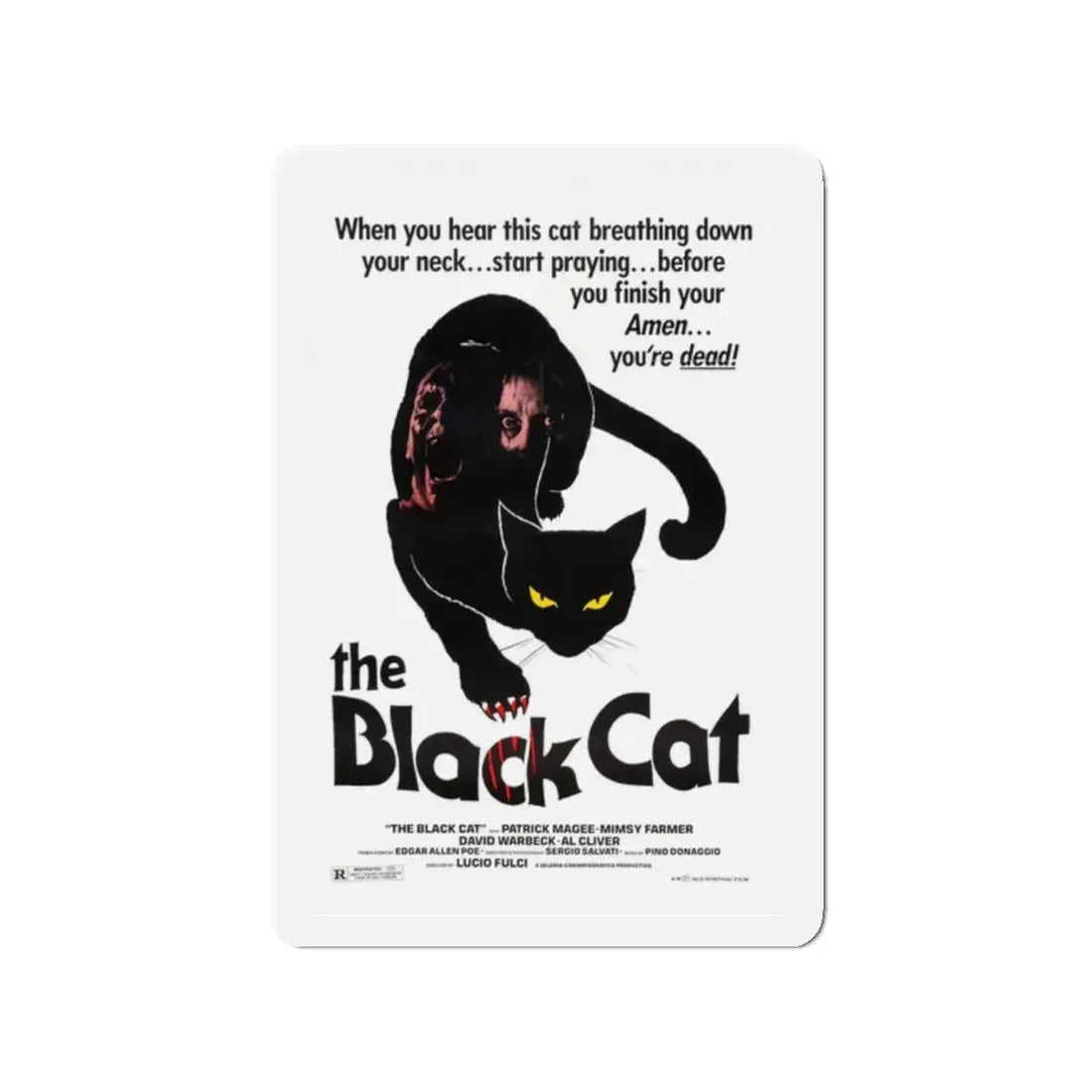 THE BLACK CAT 1981 Movie Poster - Refrigerator Magnet 2 Inch Die-Cut - The Sticker Space