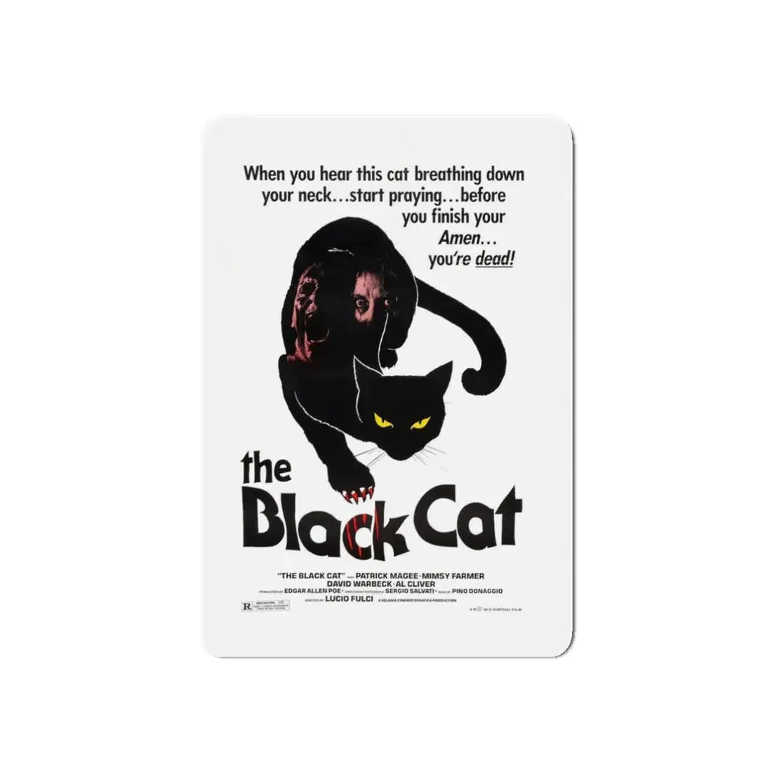 THE BLACK CAT 1981 Movie Poster - Refrigerator Magnet 3 Inch Die-Cut - The Sticker Space