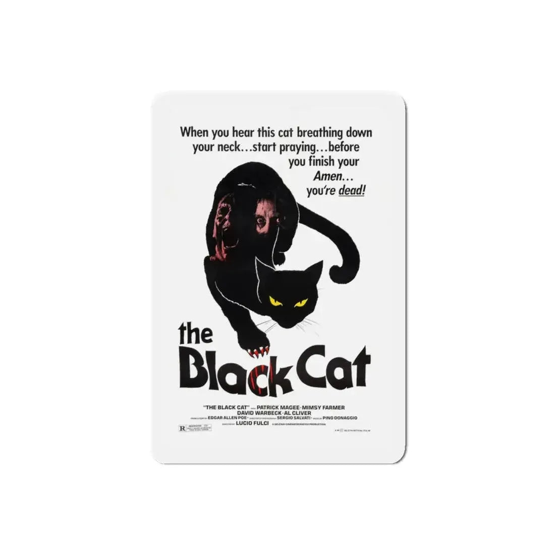 THE BLACK CAT 1981 Movie Poster - Refrigerator Magnet 6 Inch Die-Cut - The Sticker Space