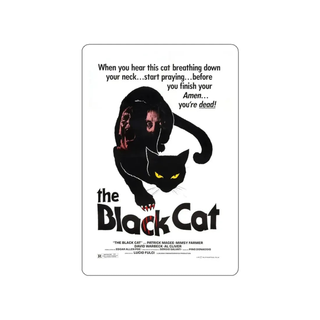 THE BLACK CAT 1981 Movie Poster STICKER Vinyl Die-Cut Decal 6 Inch - The Sticker Space