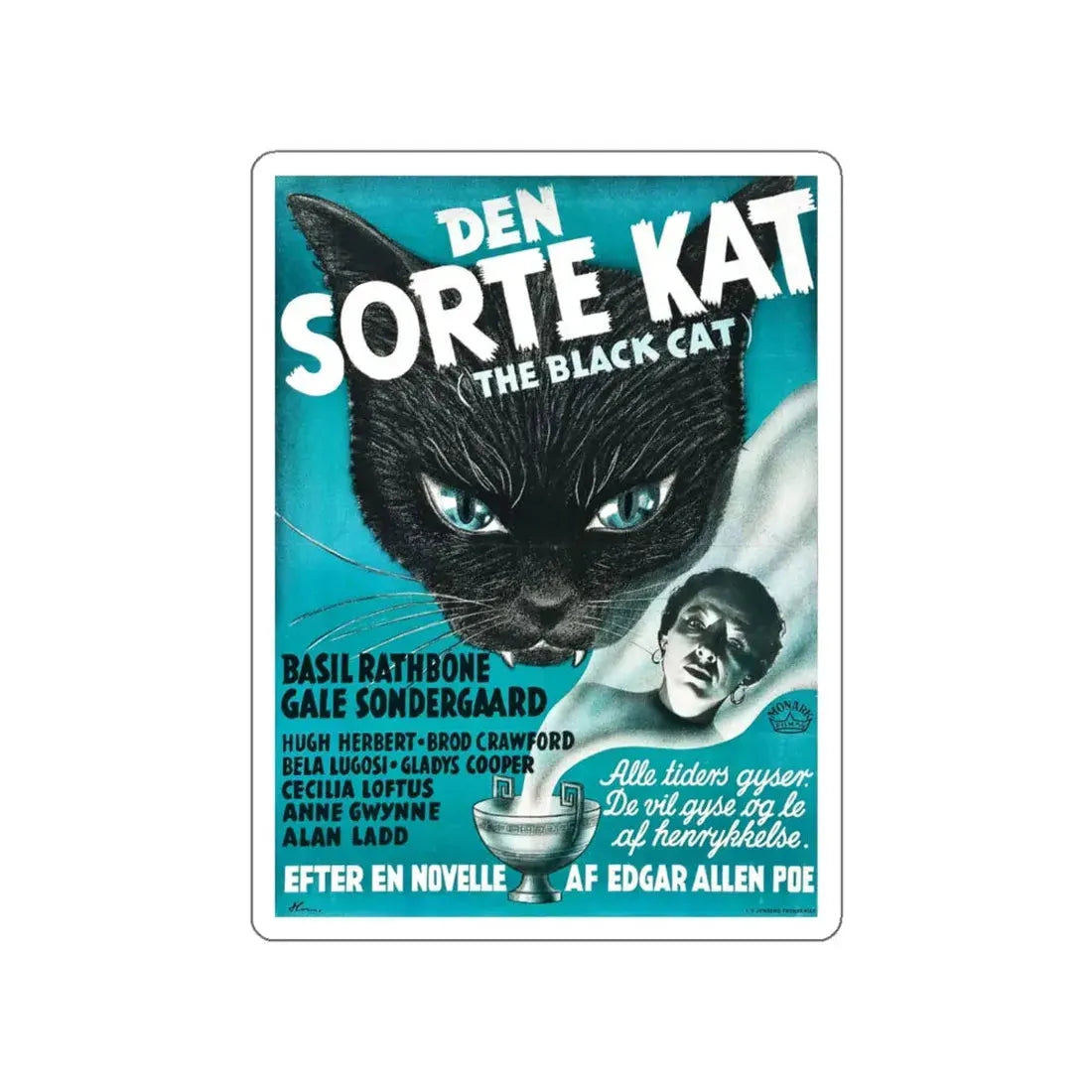 THE BLACK CAT (2) 1941 Movie Poster STICKER Vinyl Die-Cut Decal 6 Inch - The Sticker Space
