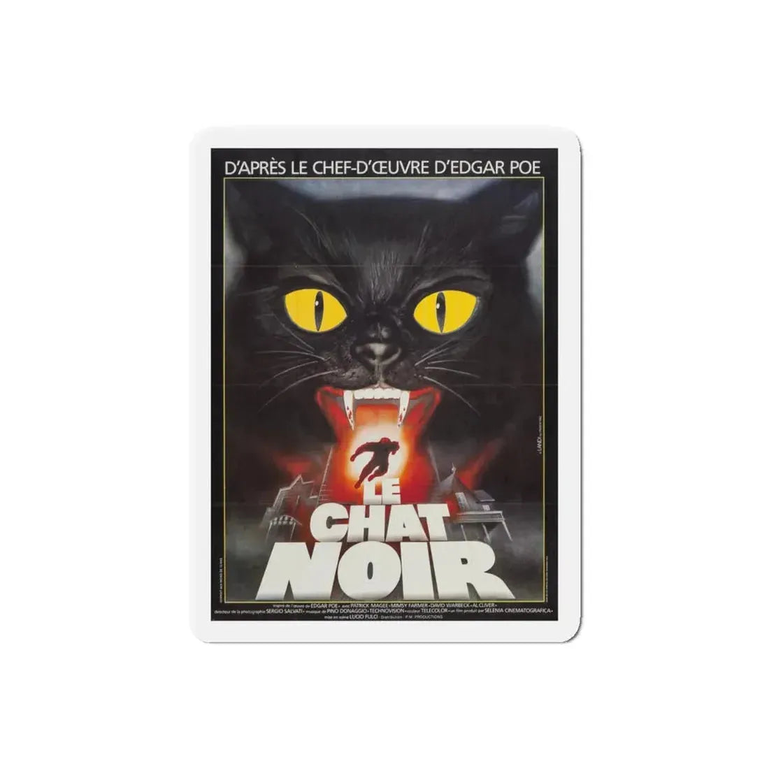 THE BLACK CAT (FRENCH) 1981 Movie Poster - Refrigerator Magnet 6 Inch Die-Cut - The Sticker Space