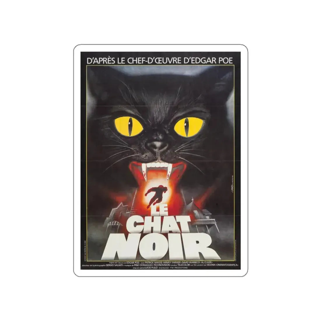 THE BLACK CAT (FRENCH) 1981 Movie Poster STICKER Vinyl Die-Cut Decal 3 Inch - The Sticker Space