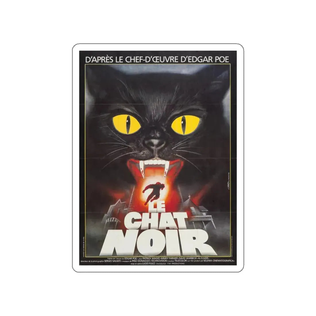 THE BLACK CAT (FRENCH) 1981 Movie Poster STICKER Vinyl Die-Cut Decal 4 Inch - The Sticker Space