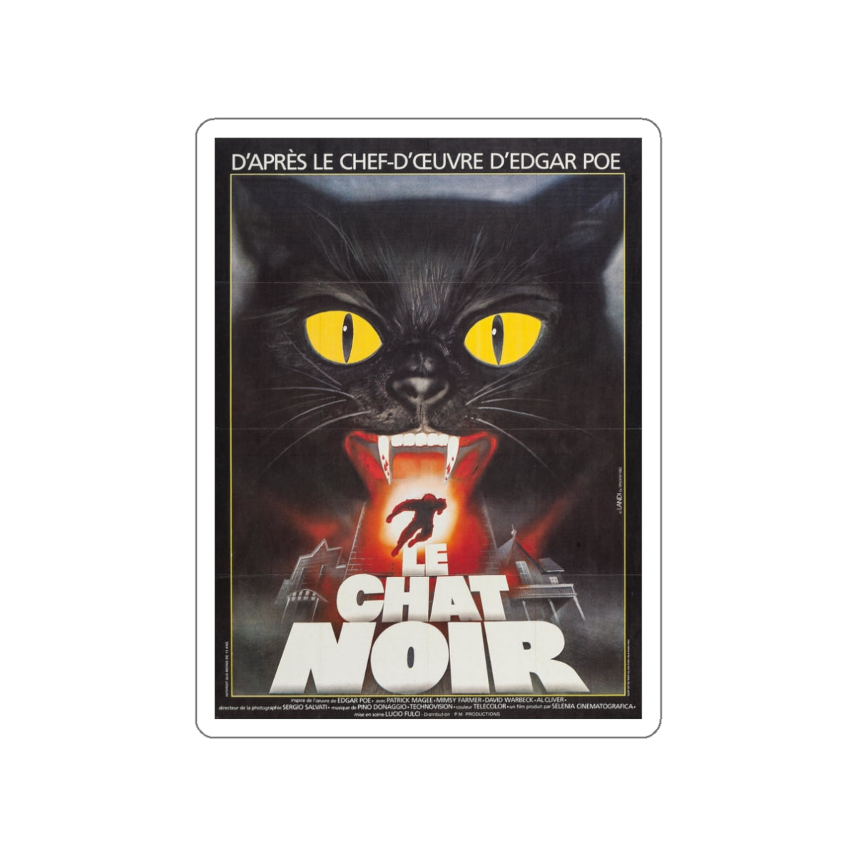 THE BLACK CAT (FRENCH) 1981 Movie Poster STICKER Vinyl Die-Cut Decal-White-The Sticker Space