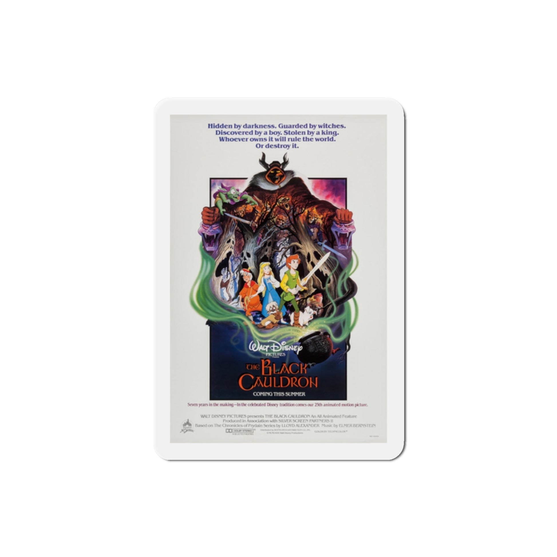 The Black Cauldron 1985 Movie Poster Die-Cut Magnet-2" x 2"-The Sticker Space