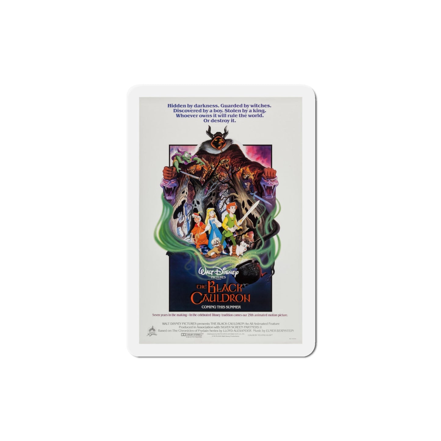 The Black Cauldron 1985 Movie Poster Die-Cut Magnet-3" x 3"-The Sticker Space