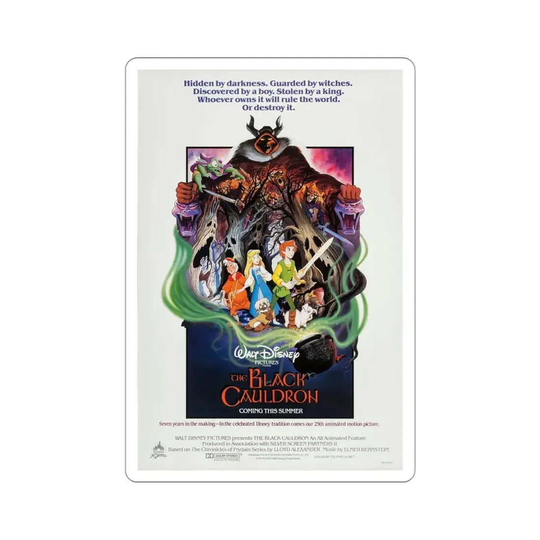 The Black Cauldron 1985 Movie Poster STICKER Vinyl Die-Cut Decal 4 Inch - The Sticker Space