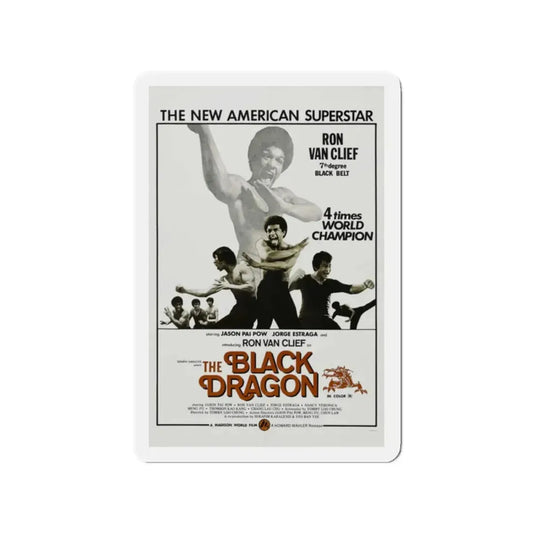 THE BLACK DRAGON 1974 Movie Poster - Refrigerator Magnet 2 Inch Die-Cut - The Sticker Space