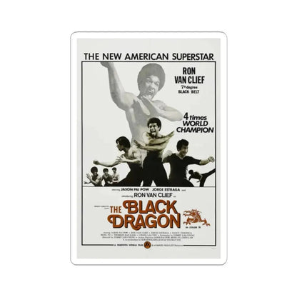 THE BLACK DRAGON 1974 Movie Poster - STICKER Vinyl Kiss-Cut Decal 2 Inch White - The Sticker Space