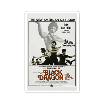 THE BLACK DRAGON 1974 Movie Poster - STICKER Vinyl Kiss-Cut Decal 3 Inch White - The Sticker Space
