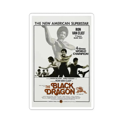 THE BLACK DRAGON 1974 Movie Poster - STICKER Vinyl Kiss-Cut Decal 4 Inch White - The Sticker Space