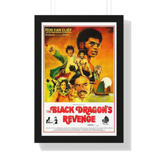 THE BLACK DRAGON'S REVENGE 1975 - Framed Movie Poster 16″ x 24″ Black - The Sticker Space