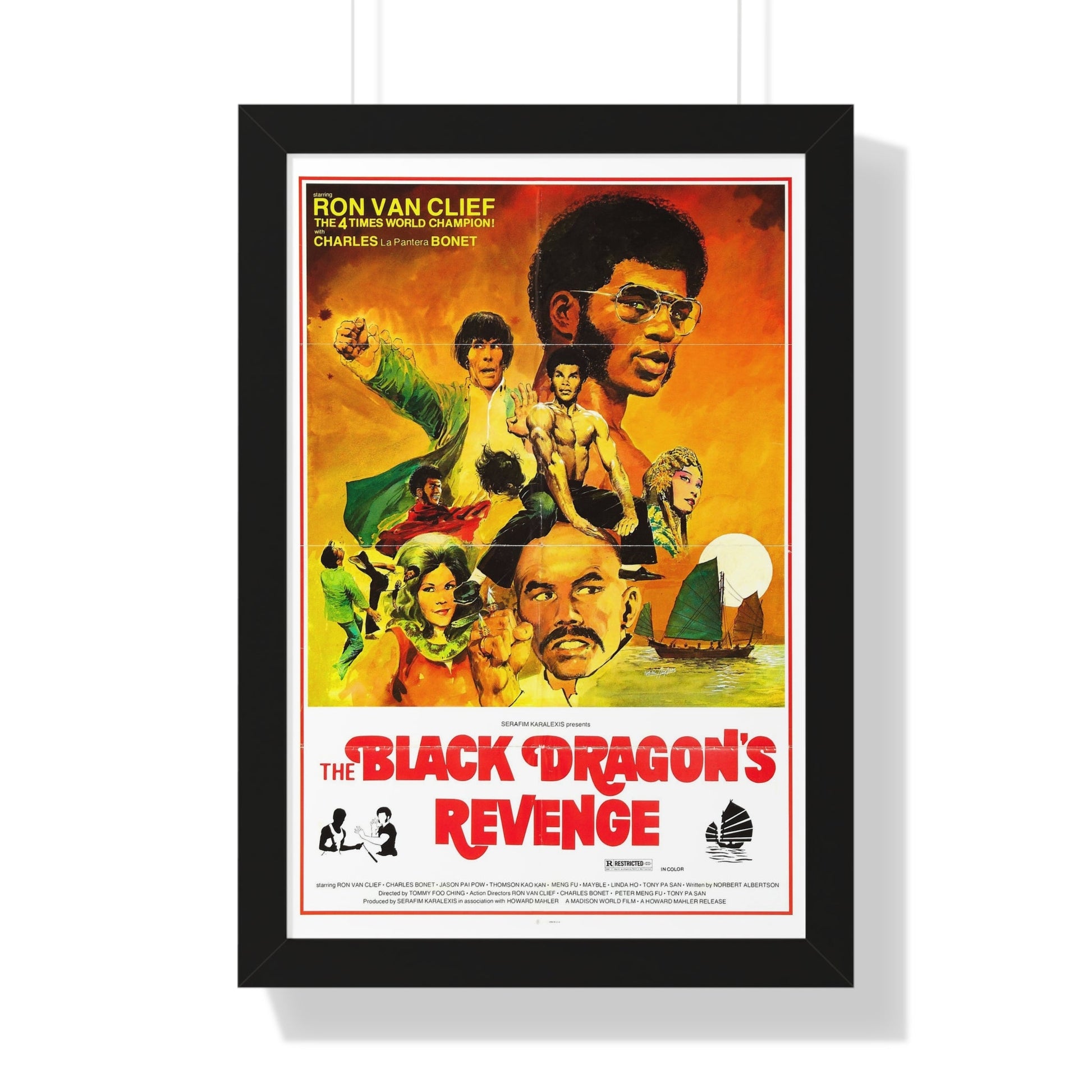 THE BLACK DRAGON'S REVENGE 1975 - Framed Movie Poster-16″ x 24″-The Sticker Space