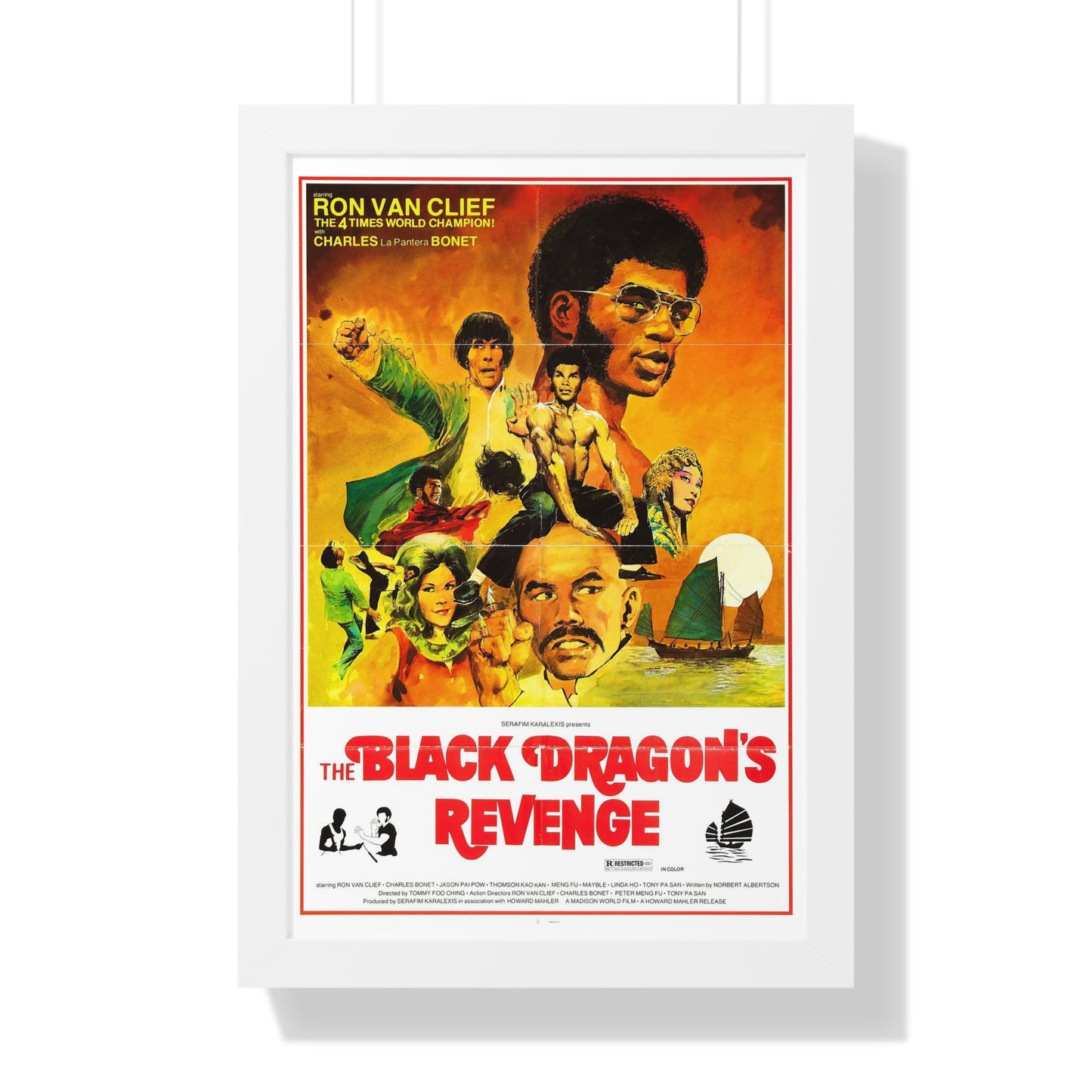 THE BLACK DRAGON'S REVENGE 1975 - Framed Movie Poster-16″ x 24″-The Sticker Space