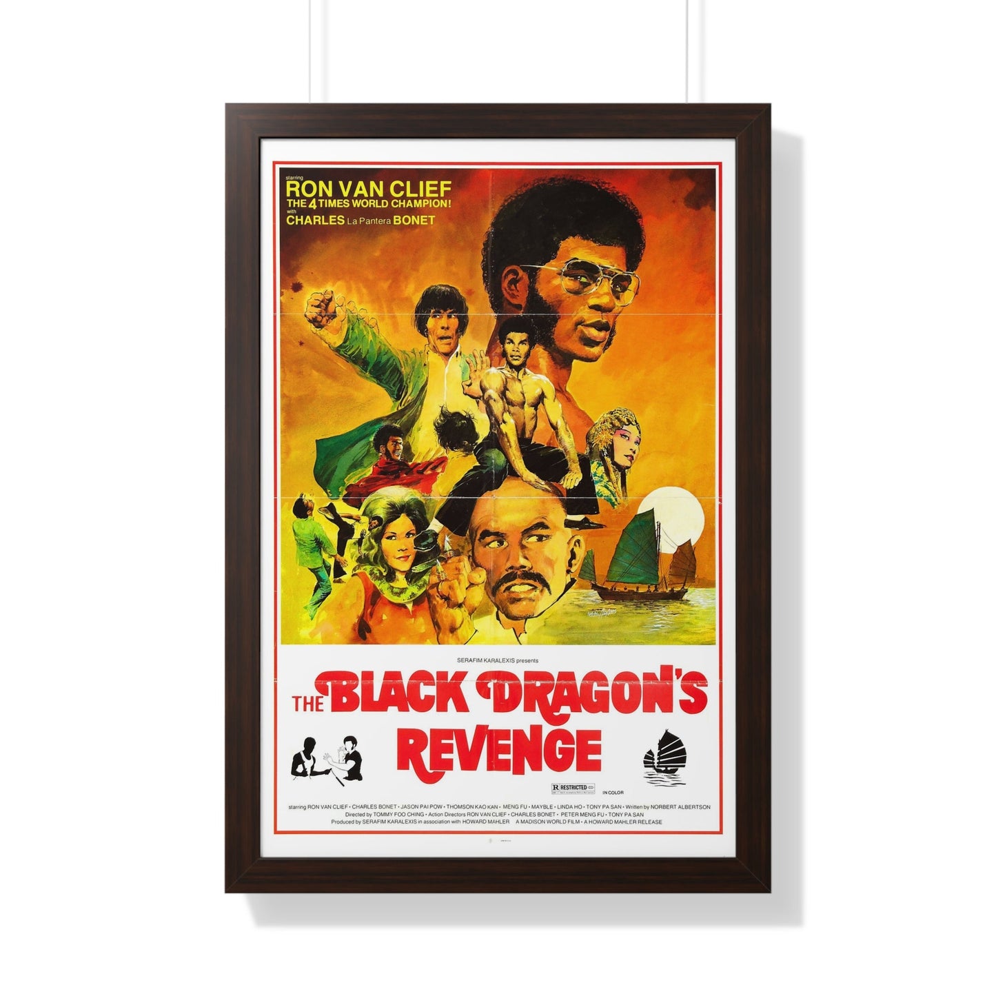 THE BLACK DRAGON'S REVENGE 1975 - Framed Movie Poster-20" x 30"-The Sticker Space