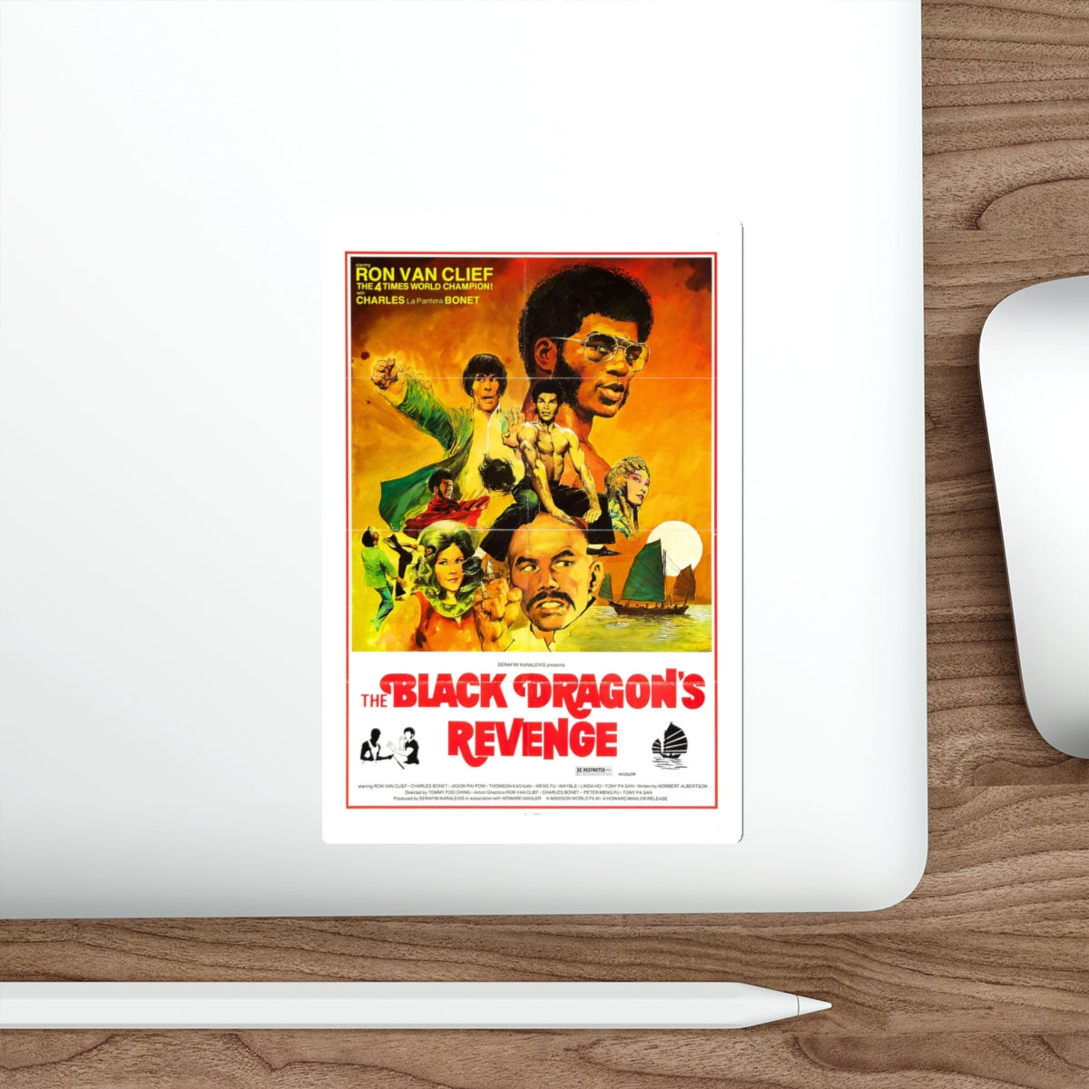 THE BLACK DRAGON'S REVENGE 1975 Movie Poster STICKER Vinyl Die-Cut Decal-The Sticker Space