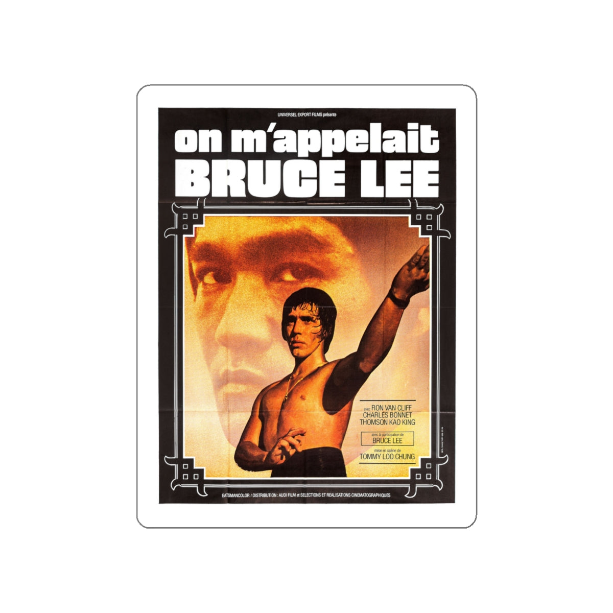 THE BLACK DRAGON'S REVENGE (FRENCH) 1975 Movie Poster STICKER Vinyl Die-Cut Decal-White-The Sticker Space