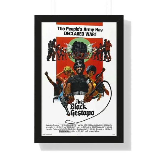 THE BLACK GESTAPO 1975 - Framed Movie Poster 16″ x 24″ Black - The Sticker Space