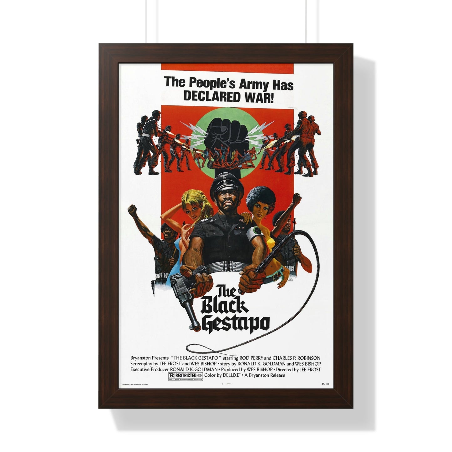 THE BLACK GESTAPO 1975 - Framed Movie Poster-16″ x 24″-The Sticker Space