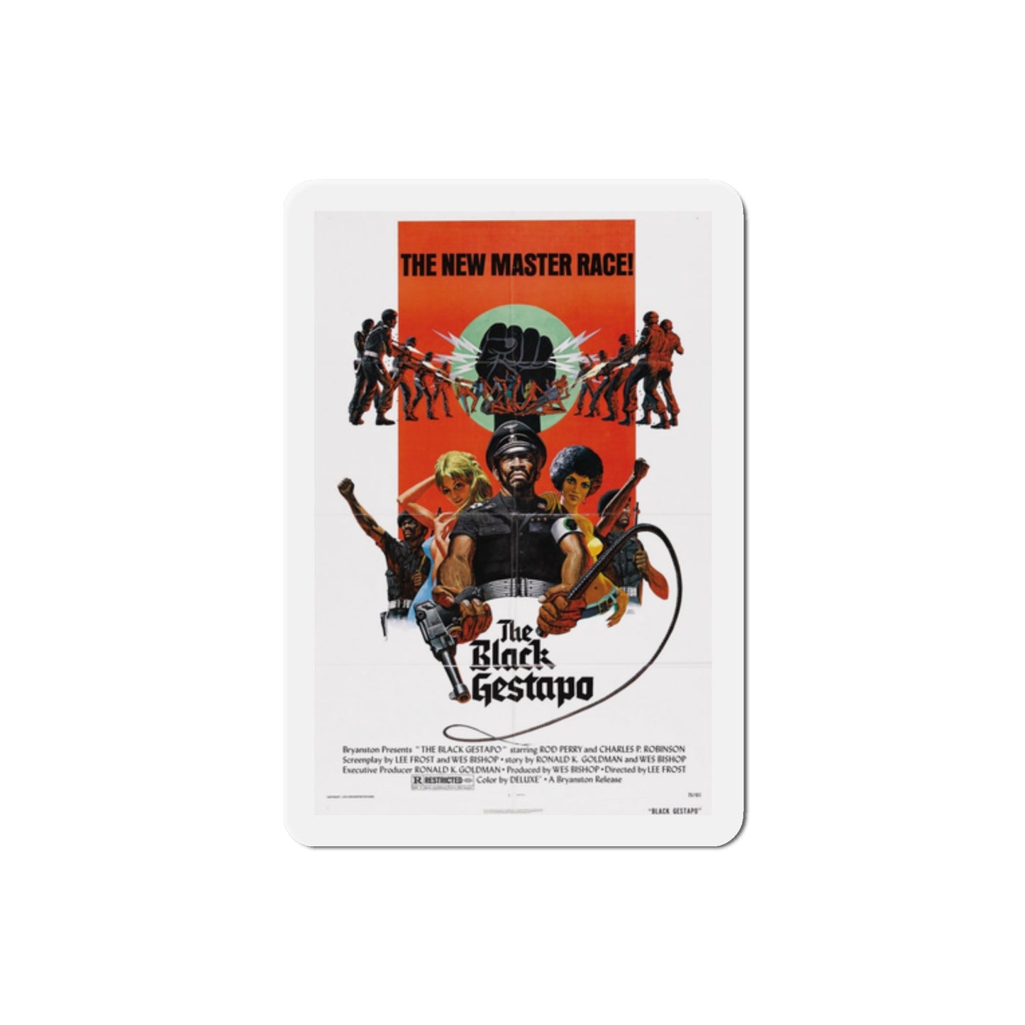 The Black Gestapo 1975 Movie Poster Die-Cut Magnet-2" x 2"-The Sticker Space