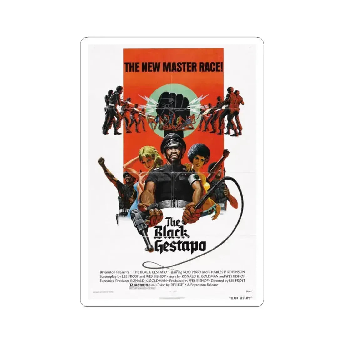 The Black Gestapo 1975 Movie Poster - STICKER Vinyl Kiss-Cut Decal 6 Inch White - The Sticker Space