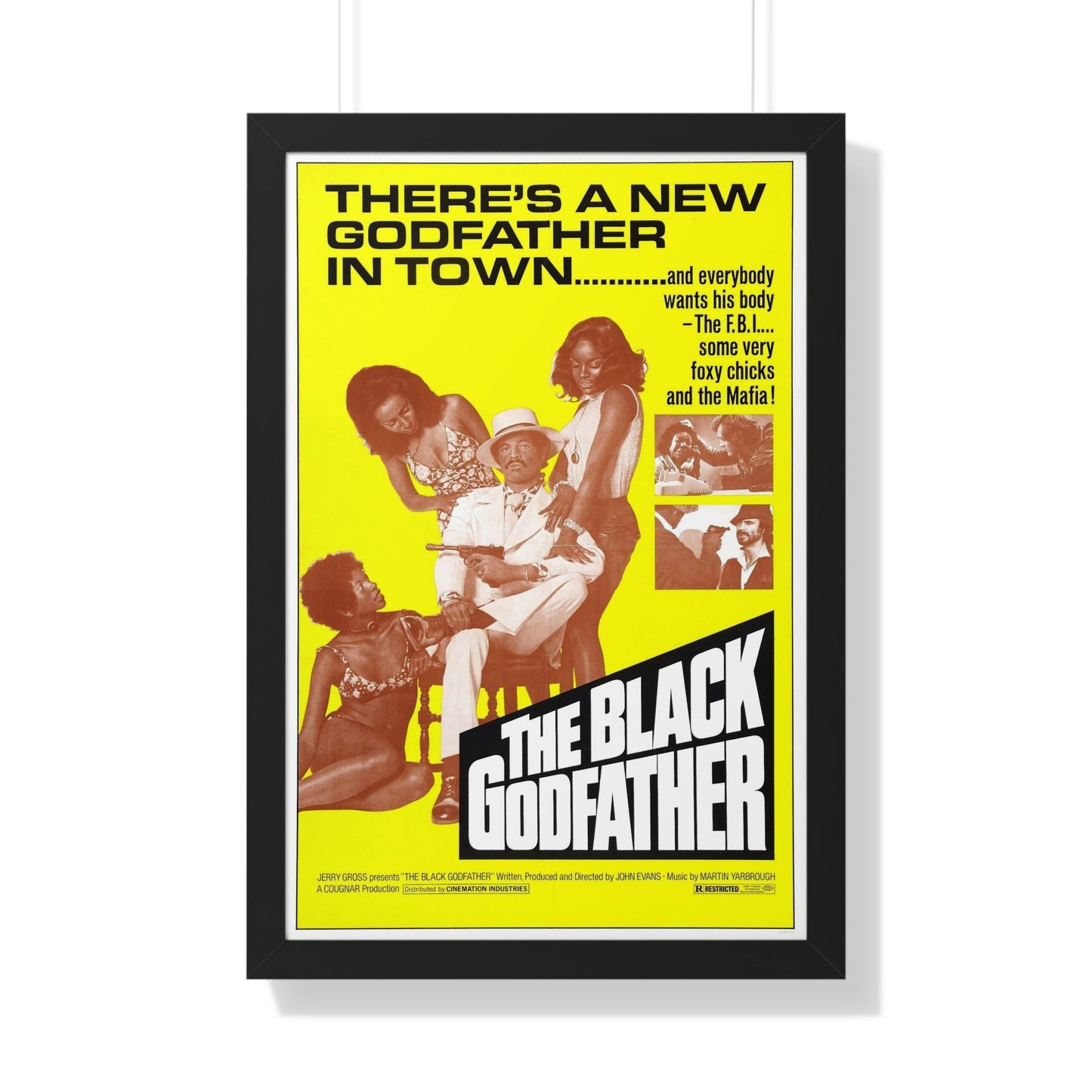 THE BLACK GODFATHER 1974 - Framed Movie Poster-20" x 30"-The Sticker Space