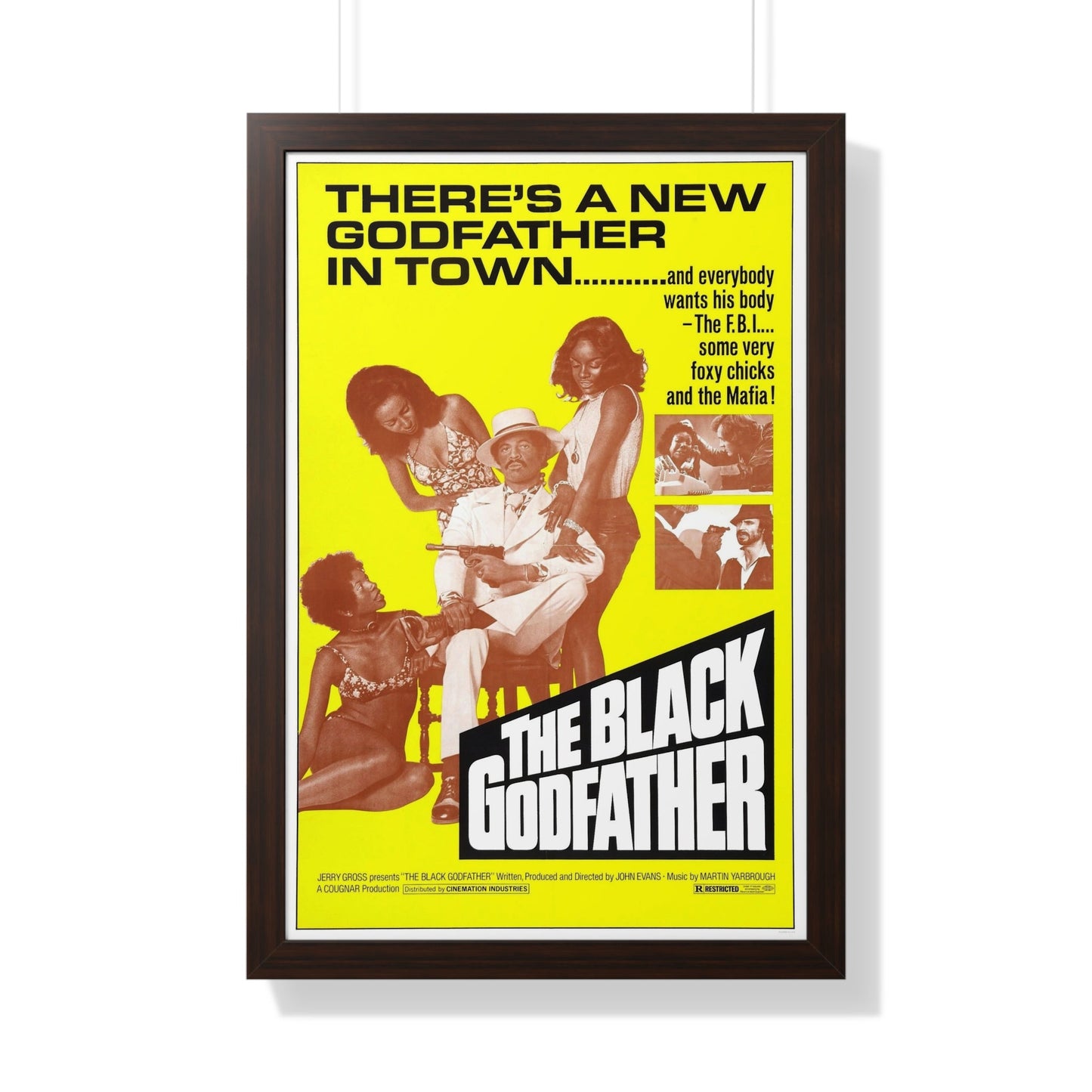 THE BLACK GODFATHER 1974 - Framed Movie Poster-20" x 30"-The Sticker Space