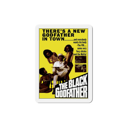 The Black Godfather 1974 Movie Poster Die-Cut Magnet-3" x 3"-The Sticker Space