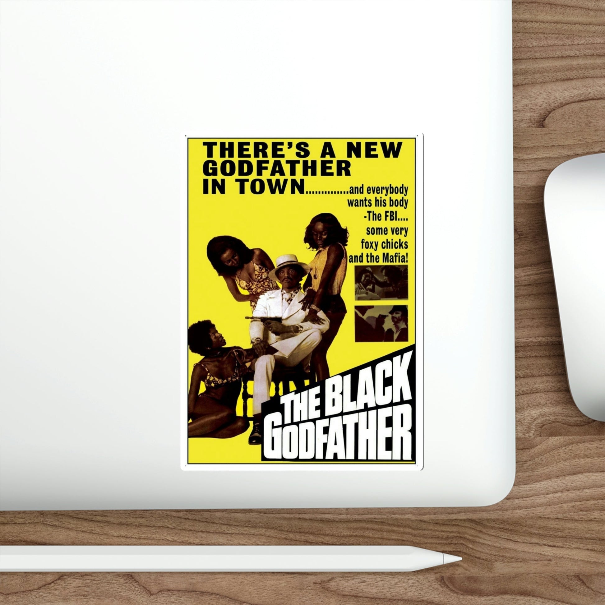 The Black Godfather 1974 Movie Poster STICKER Vinyl Die-Cut Decal-The Sticker Space