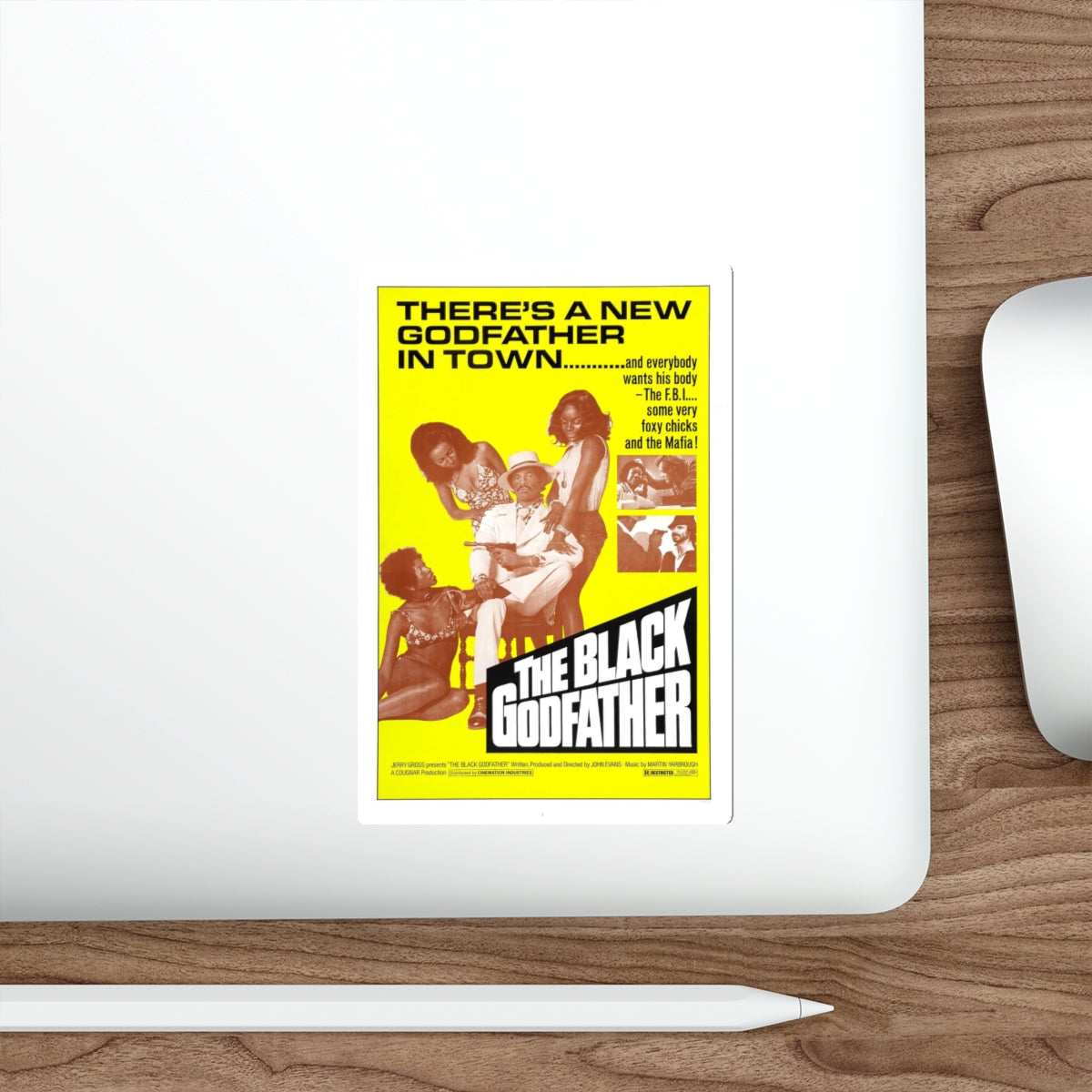 THE BLACK GODFATHER 1974 Movie Poster STICKER Vinyl Die-Cut Decal-The Sticker Space