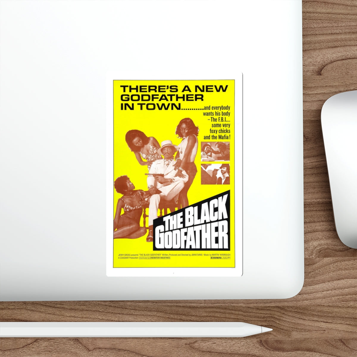 THE BLACK GODFATHER 1974 Movie Poster STICKER Vinyl Die-Cut Decal-The Sticker Space