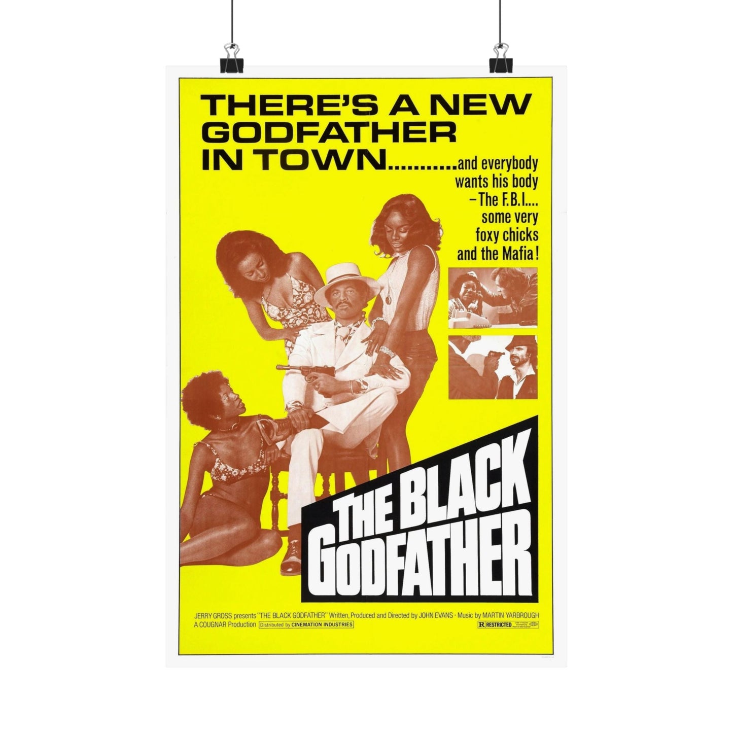 THE BLACK GODFATHER 1974 - Paper Movie Poster-12″ x 18″-The Sticker Space