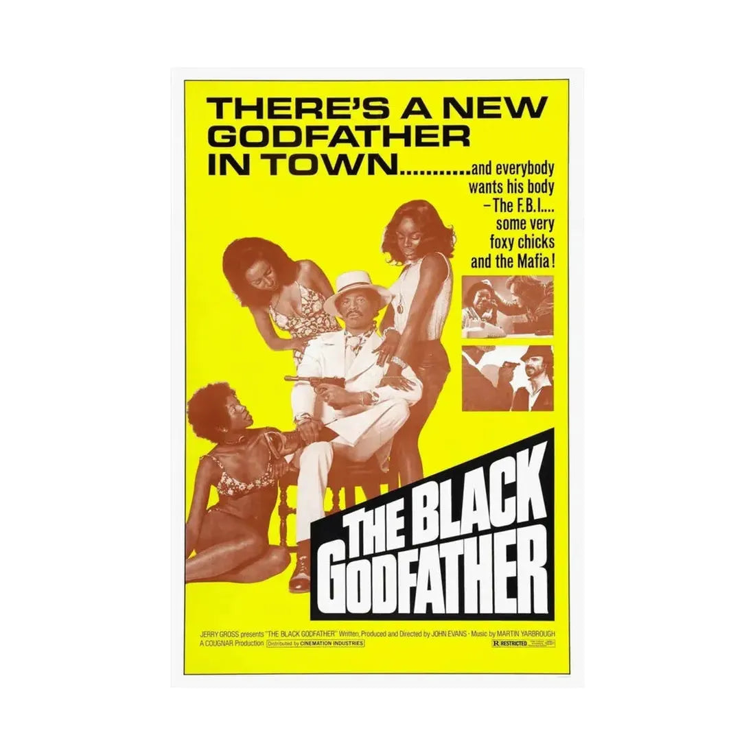 THE BLACK GODFATHER 1974 - Paper Movie Poster - The Sticker Space
